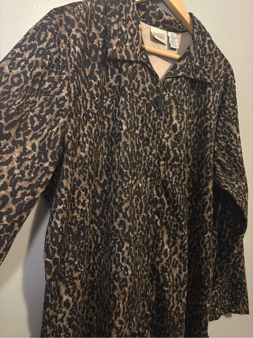 Vintage Classic Elements Leopard Jacket Lightweight Full Zip - Picture 2 of 7